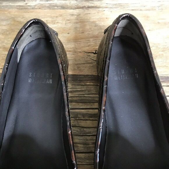 Stuart Weitzman Rascal Croc Driving Moccasins 7 - Picture 4 of 12
